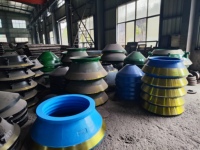 Pièces de concasseur à cône Telsmith 44S 52 57, revêtements de bol en acier à haute teneur en manganèse, revêtements concaves moulés, 100% originaux ISO9001