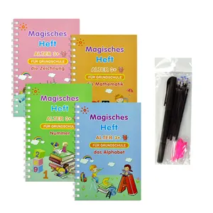 Children Custom School Spiral Binding Pen Exercise Book Writing Magic Book For Kids German