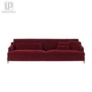 High-end Quality With Factory <b>Price</b> Wine Red Velvet Couch Luxury Italian Modern Fabric Living Room <b>Sofas</b> - Product Image 1
