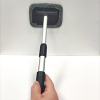 Outils de nettoyage de voiture, avec kit de nettoyage de nettoyeur de vitres à long manche essuie-glace brosse de nettoyage de raclette en microfibre
