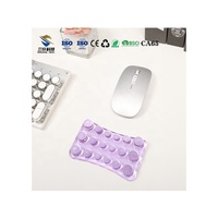 Tapis de souris de jeu en silicone gel transparent, résistant à l'eau, avec repose-poignet, à grain personnalisé et forme ergonomique, pour la maison et le bureau
