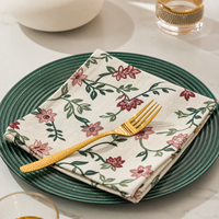 Serviettes de table en lin personnalisées pour accessoires de mariage, impression personnalisée, serviettes imprimées florales