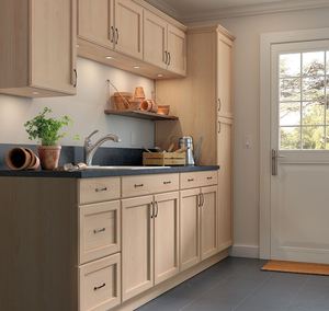Cambodia Vietnam Factory American RTA Kitchen Cabinet Unfinished Natural Color Shaker Modern Design