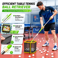 Ramasseur de balles de tennis de table professionnel portable, collecteur de balles de ping-pong en plastique à grande vitesse, capacité de 150 balles