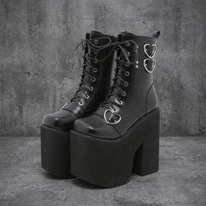 Botas de Plataforma con Tacón Súper Alto, Estilo Punk, Gótico, Vaquero, con Logotipo Personalizado, Parte Superior de PU, para Otoño, para Mujer - Product Image 3