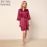 Robe en soie FUNG 3031 pour femmes, robes de demoiselle d'honneur, robe en satin et dentelle