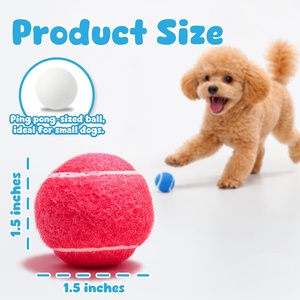 Balles de tennis colorées et résistantes pour animaux de compagnie, en caoutchouc durable, interactives et couineuses, pour l'entraînement et le jeu de rapport du chien, faciles à attraper - Product Image 4