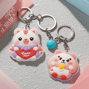 Porte-clés 3D <span class=keywords><strong>personnalisé</strong></span>, petit fermoir en PVC pour <span class=keywords><strong>téléphone</strong></span>, lapin, couteau, alarme, design d'usine NFC - Product Image 3
