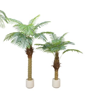 Faux palmier cocotier hautement réaliste en pot pour aménagement intérieur, plante verte tropicale en pot, palmier à aiguilles. - Product Image 4