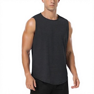 Débardeur de sport Yiyi à col ras du cou, coupe ajustée, en tissu côtelé tricoté extensible 4 directions, respirant, anti-humidité, ultra-doux, style urbain - Product Image 1