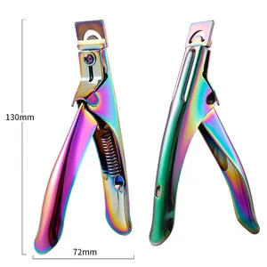 2023 Nail Art Clipper U Snijden Valse Tips Randsnijders Manicure Kleurrijke Roestvrijstalen Nageltip Cutter Diy Manicure Tool