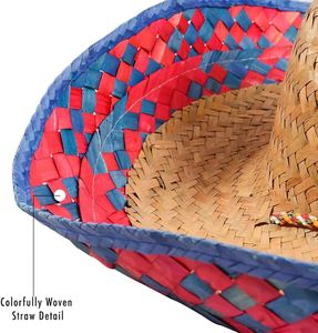 Mexico kung-fu Thạc sĩ dính mặt tóc ria mép Dài Ngoài Trời cảnh ria mép với Raffia rơm sombrero hat - Product Image 4