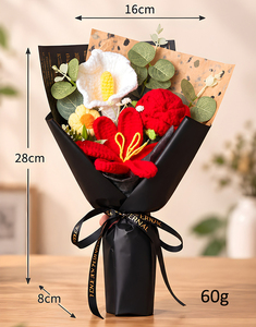 Bouquet di Fiori all'Uncinetto, Calla e Rose Artificiali in Filato Lavorato a Mano, Decorazione per Matrimoni e Casa, Regalo per San Valentino e <span class=keywords><strong>Festa</strong></span> <span class=keywords><strong>della</strong></span> <span class=keywords><strong>Mamma</strong></span> - Product Image 5