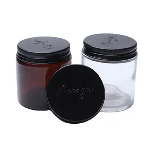 Nieuw Product Cadeau & Ambachtelijke 2 Oz Amber Glazen Pot Met Deksel Aluminium 4 Oz Amber Glazen Pot China Amber Glazen Honingpot