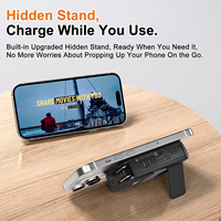 Batterie externe portable haute capacité avec écran numérique intégré, 1 câble, 10000 mAh, sans fil, avec béquille