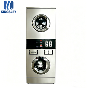 Combo de lavadora secadora de acero inoxidable comercial de <span class=keywords><strong>autoservicio</strong></span> con máquina expendedora de lavandería de limpieza de agua fría - Product Image 1