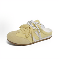 Chaussures de sport décontractées confortables à lacets pour femmes, nouvelle mode automne 2025, en cuir de vache et tissu, bout pointu, semelle souple et respirante