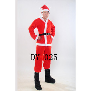 Costume de Père Noël pour homme, rouge et blanc, en velours, pour spectacle sur scène, ensemble complet, robe de Noël DY-025 - Product Image 3