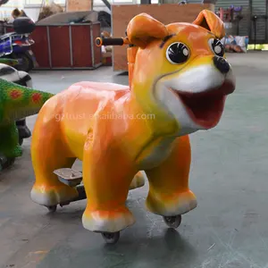 Popular mechanicall dinosaur plush animal ride on electric scooter for kids