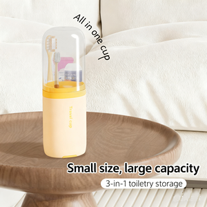 One Cup Essentials Silikon Wiederverwendbares Toilettenartikel-Set Praktisches Reise-Set für Unterwegs Zahnbürste Zahnpasta Mundspülung Box OPP-Beutel - Product Image 5