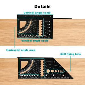 OEM lavorazione del legno mitra triangolo strumento di disposizione L a forma di angelo righello pollici triangolo metrico 3D misura angelo righello - Product Image 2