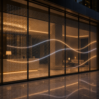 Film d'affichage LED transparent pour mur en verre, pour la décoration numérique des halls d'hôtel