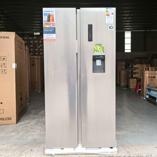 J 691L Side by Side Door Fridge With Water Dispenser Smart Refrigerator Silver Color Inverter No Frost 36Inch Home Refrigerator