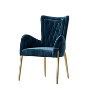 Chaises de salle à manger en tissu personnalisées marron/blanc/noir/gris, style moderne de luxe, avec pieds en acier inoxydable