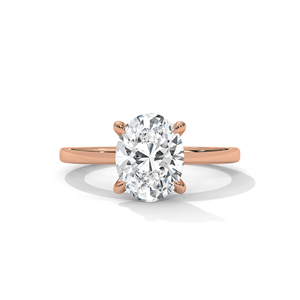 เครื่องประดับสุดคลาสสิกสำหรับผู้หญิงจาก RAAMAA ทองคำ 10k 14k สีโรสโกลด์ ประดับเพชรทรงรีที่เพาะเลี้ยงในห้องปฏิบัติการ เหมาะสำหรับเป็นของขวัญในงานแต่งงานและงานเลี้ยง - Product Image 1