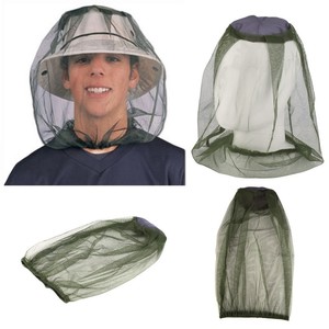 Couvre-tête anti-moustiques Work Record, vert armée, en maille, protection intégrale contre les insectes pour activités de plein air et pêche - Product Image 4