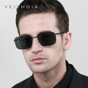 Veithdia Square Sunglasses Metal <b>Frame</b> Nylon Lens UV400 Protection For Men - Product Image 4