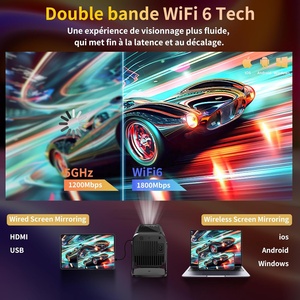 Projecteur portable pour <span class=keywords><strong>cinéma</strong></span> maison, système Android 14 d'usine, écran LCD LED Full HD 1080P natif, WiFi, 300 ANSI Lumens, 8K, KTV, films, soirées - Product Image 6