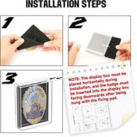 Boîte de présentation murale transparente anti-poussière en acrylique pour badges, style boîte à ombre, lot de 2 pièces pour badges de la Brigade des pompiers