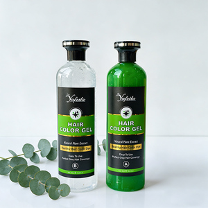 Gel colorant capillaire noir sans ammoniaque, couvrance 100% des cheveux gris, extrait de plantes naturelles, <span class=keywords><strong>coloration</strong></span> capillaire noire longue durée pour hommes et femmes - Product Image 1