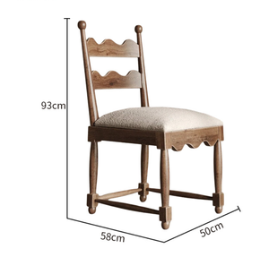เก้าอี้รับประทานอาหารสไตล์ฝรั่งเศสสมัยใหม่ เฟอร์นิเจอร์ร้านอาหาร คาเฟ่ เก้าอี้ไม้เนื้อแข็ง พนักพิงสูง เก้าอี้จัดเลี้ยง - Product Image 6