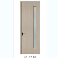 Porte en PVC Simple de couleur poire, pour bureau, porte en bois pour toilettes, salle de bain, usine chinoise, GW-217