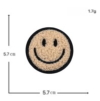 Patch brodé thermocollant en toile, motif visage souriant coloré fait main, personnalisable pour vêtements, jeans, sacs à dos - Vente en gros
