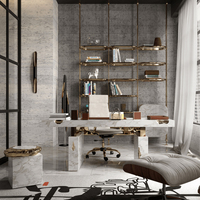Fabrication italienne de meubles de luxe, PDG, table de bureau au design moderne et luxueux, bureau personnalisé pour la maison