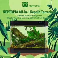 Terrarium modulaire intelligent pour reptiles, contrôle de la température à deux zones, pulvérisation automatique, habitat rectangulaire en verre pour usage domestique