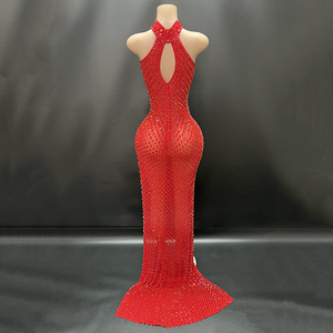 Abiti da Compleanno con Diamanti Rossi per Donne, Eleganti Vestiti da Sera per Feste, Abbigliamento per Fornitori, Abiti per <span class=keywords><strong>la</strong></span> Madre della Sposa - Product Image 6
