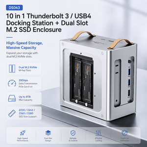 Base de Conexión Thunderbolt 4 USB4 10 en 1 con Doble Carcasa para SSD M.2 NVMe, Hub para Mac Mini M4 Pro JHL7440, Carcasa de Aluminio, Doble DP - Product Image 5