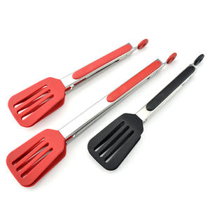 Stainless Steel Silicone Serving Food Kitchen <strong>Tongs</strong> Heat Resistant Meat Turner Spatula <strong>Tongs</strong> - Product Image 3
