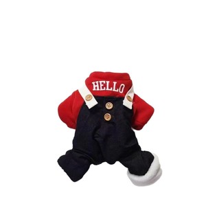 Hello Pet Dog <b>Cat</b> Cotton-Padded Coat Red Fleece Lined Autumn Winter Wear - Product Image 5