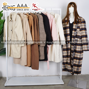 Manteau long d'occasion KingAAA, automne-hiver, double boutonnage, coupe ajustée, en polaire d'alpaga, pardessus en laine double face, vêtements d'occasion - Product Image 2