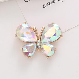 Kristallglas-Schmetterling DIY-Zubehör Handyhülle Schönheitsaufkleber Zinklegierung-Knopf Dekoration Charms Legierungsschmetterling - Product Image 3