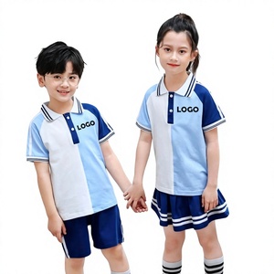 Uniforme Escolar Infantil al por Mayor, Conjunto Personalizado con Logotipo, Poliéster y Algodón, Ropa Escolar Elegante, Alta Calidad, Transpirable, Duradera y Suave - Product Image 2