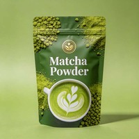 Sachets Doypack Personnalisés Imprimés de Qualité Alimentaire, Anti-Humidité, Refermables pour Poudre de Matcha