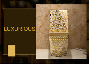 衛生陶器ゴールデンカラーセラミックドラゴン便器シートゴールドWc便器セット - Product Image 3