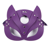 Fait à la main renard cuir Pu exotique Eyepatch Roleplay Sexy masque facial pour adulte femme Bondage Pu cuir renard fétiche masque pour les yeux