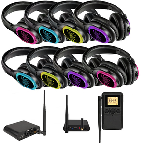 Cuffie per <span class=keywords><strong>Silent</strong></span> Disco o <span class=keywords><strong>Silent</strong></span> Rave, Ideali per Ballare Sotto la Musica, Ascolto Wireless RF998B - Product Image 1